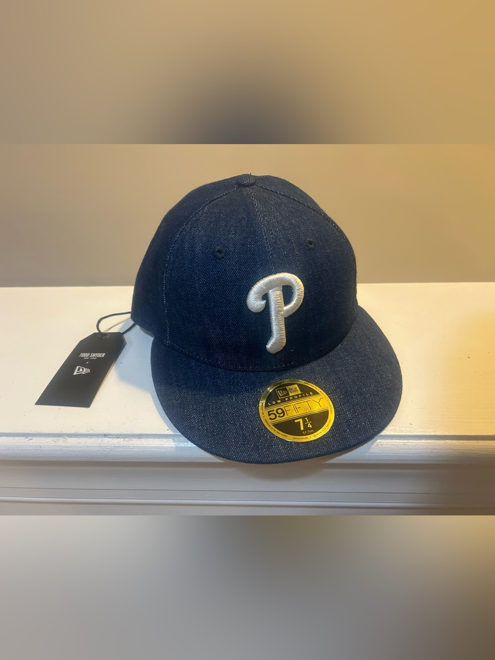 Todd Snyder Denim Navy Cap with White 'P' Patch